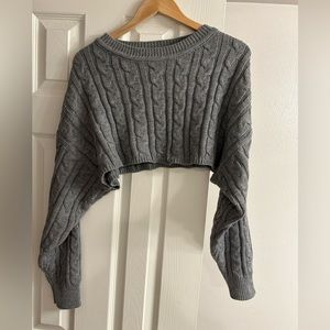 Fashion Nova Cropped Cable Knit Sweater